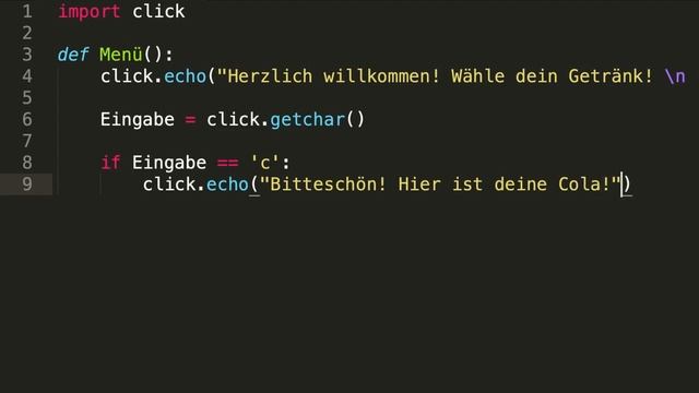 Python Tutorial | Retro Menu mit CLICK | "Der Getränkeautomat" смотреть онлайн