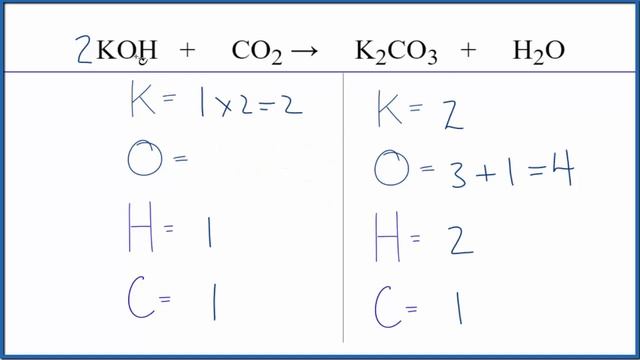 How to Balance KOH + CO2 = K2CO3 + H2O смотреть онлайн