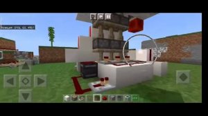 Майнкрафт Бедрок автоматические ворота 3х3 с кнопкой и тригером на гравии.