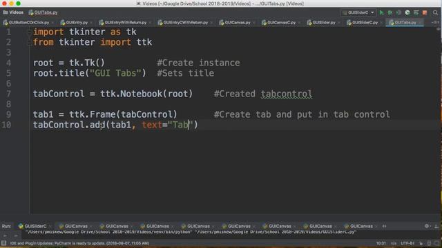 PYTHON3 TKINTER - GUI TABS смотреть онлайн