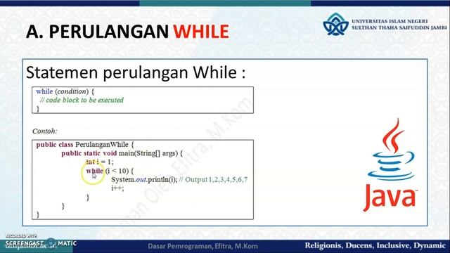 Belajar Dasar Pemrograman Java #9 Sesi 1 | While, Do-While, For-Loop (Purulangan/Looping) смотреть онлайн