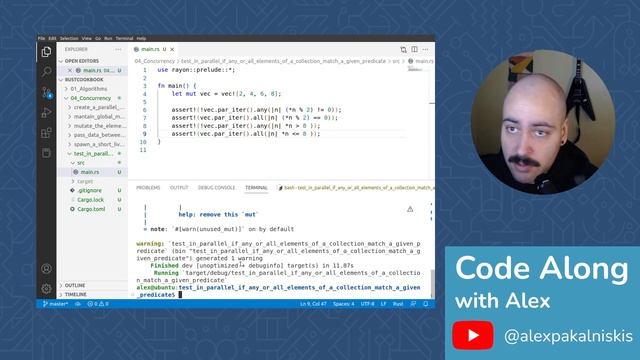 Rust Cookbook: Test in parallel if any or all elements of a collection match a given predicate смотреть онлайн
