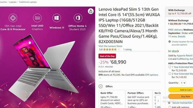 Lenovo Laptop ideaPad slim 5 16IRL8 Intel Core i5-13500H? 82DF003NIN LPDDR5 Review⚡️. смотреть онлайн