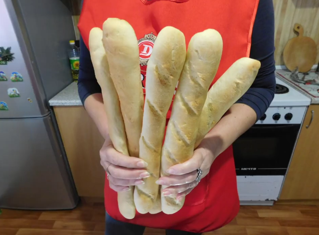 Французский багет , приготовление ,кухня крош