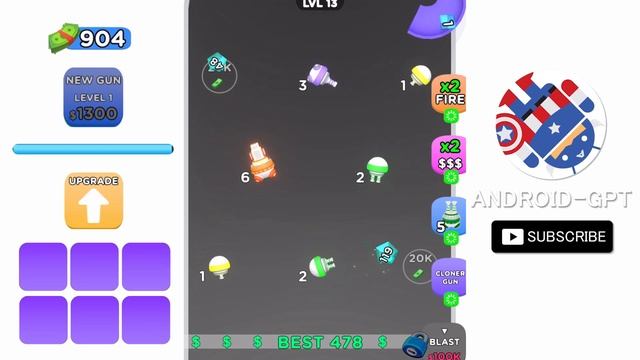 GUN AND BOUNCE - Idle Game Best (Bounce Merge 2048) смотреть онлайн