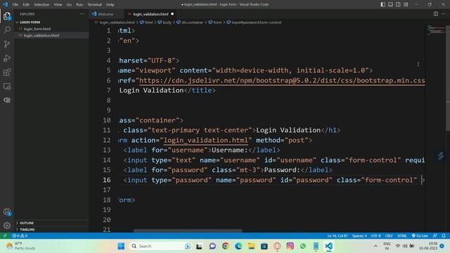 Login Validation using html ,bootstrap and js | HTML | Bootstrap | Tutorial by NK смотреть онлайн