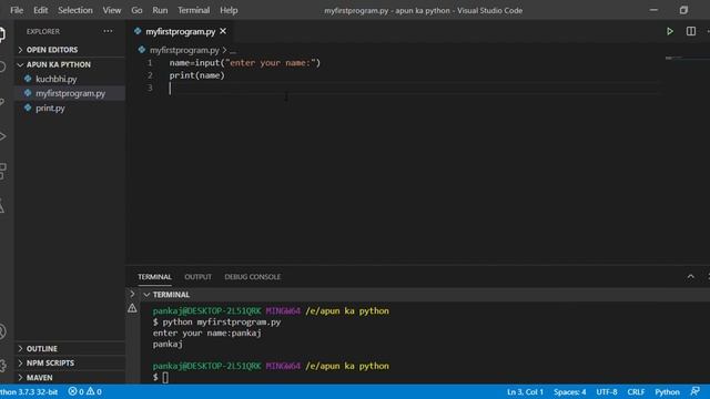 python program #1 | single input and output | class 12 CBSE | by learn tech смотреть онлайн