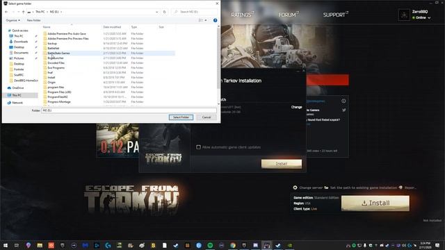 How to Install Escape from Tarkov on a different Drive other than c:/drive Tutorial смотреть онлайн