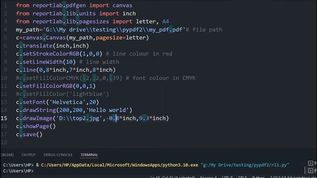 Creating PDF file and adding text line image rectangle and watermark by using Python ReportLab смотреть онлайн