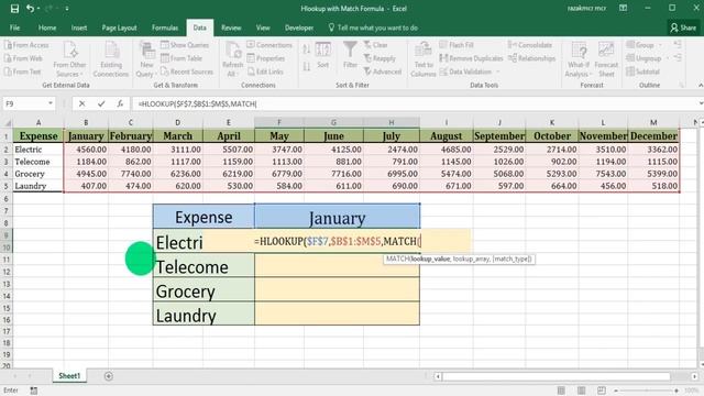 Hlookup with Match Formula excel Formula смотреть онлайн