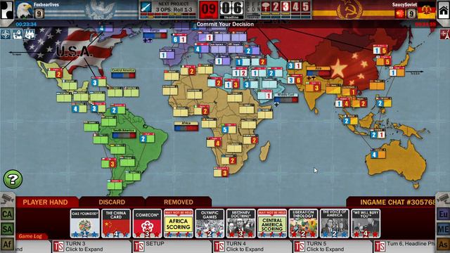 Twilight Struggle (Steam): Online game #5 (USSR, US+1) смотреть онлайн