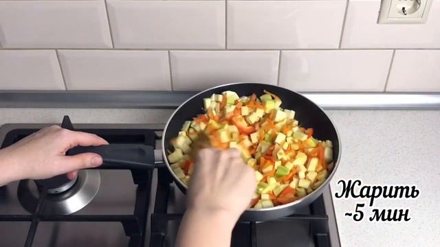 Кабачки с овощами на сковороде ? кабачки вкусно #1000menu