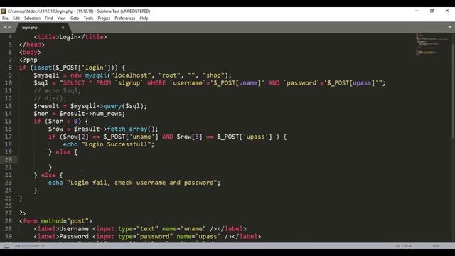 login logout system in php with session - hindi tutorials смотреть онлайн