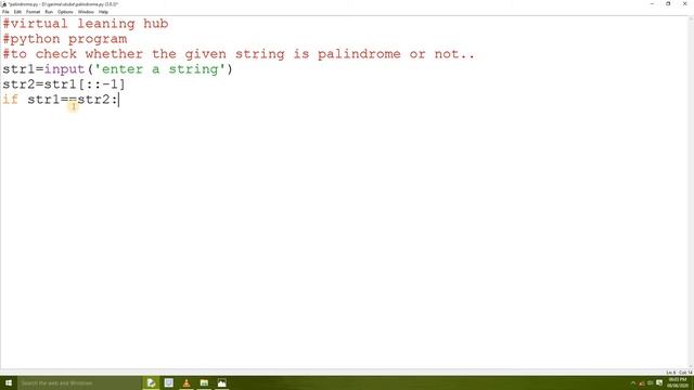 String is Palindrome Or not python program смотреть онлайн
