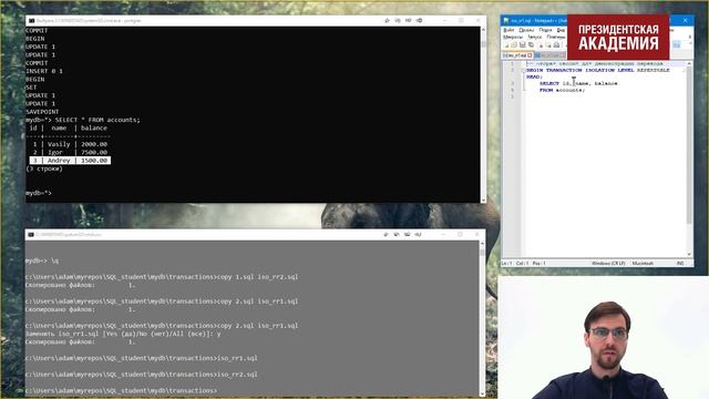 М2. 7.2. Практическое занятие по транзакциям. Анализ данных на Python и базы данных (SQL) смотреть онлайн