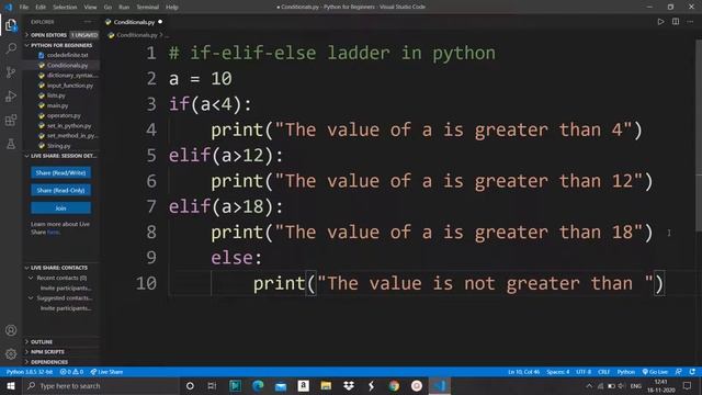 Conditional Expressions in Python For Beginners #10 смотреть онлайн