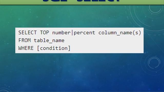 SQL 13 SELECT TOP смотреть онлайн