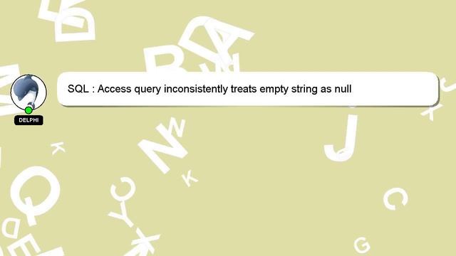 SQL : Access query inconsistently treats empty string as null смотреть онлайн