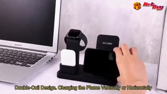 3-In-1 Wireless Fast Charging Stand for iPhone/Android Mobile, Apple Watch, Airpods_www.hotbuy.hk смотреть онлайн