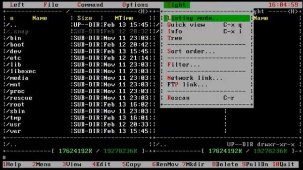 Быстрая настройка Midnight Commander