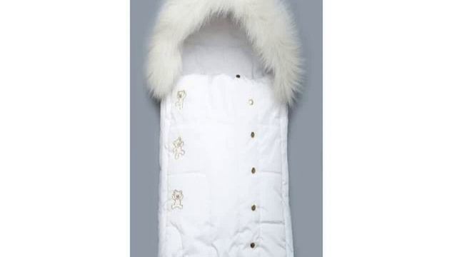 Конверт для новорожденного с опушкой белый