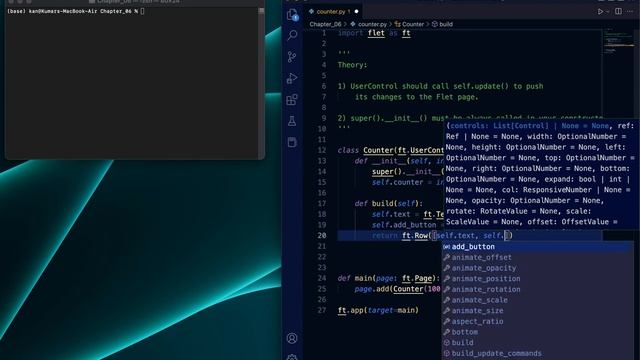 Classes OOPs Concepts in Flet | User Controls | Chapter 06 | Flutter | Flet Python Basics Tutorial смотреть онлайн