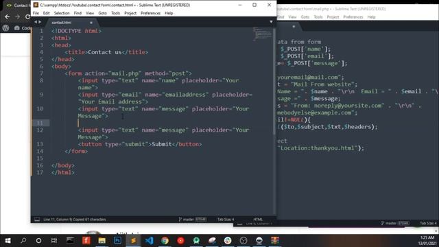 HTML Form to Mail | Contact form to email the fastest way | contact page with php mail смотреть онлайн