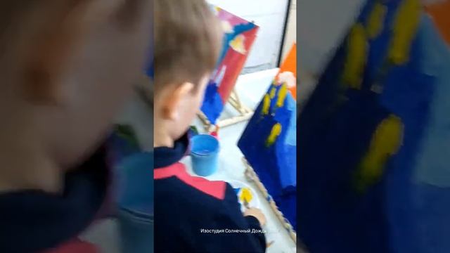 Живопись в группе школьников. Пишем горы по мотивам Николая Рериха. смотреть онлайн