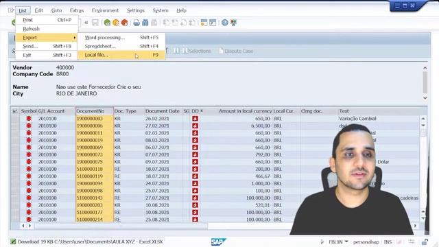 Como Exportar Dados Do SAP Para O Excel