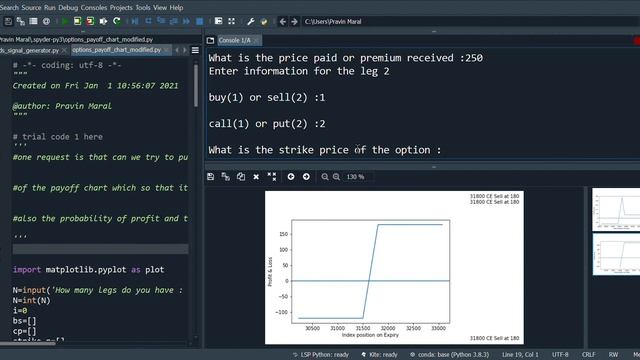 Python Code for Options Payoff Chart смотреть онлайн