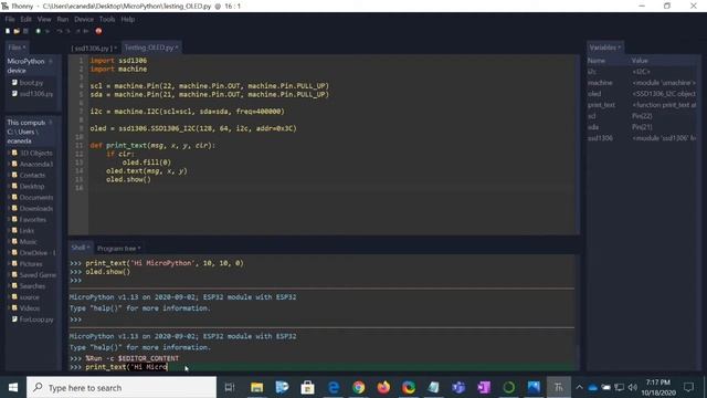 Add OLED 0.96 inch to ESP32 Module using MicroPython and Thonny IDE смотреть онлайн