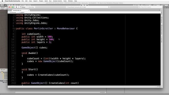 An Introduction to the Unity Job System Part 3: Perlin Cube Landscape Example смотреть онлайн