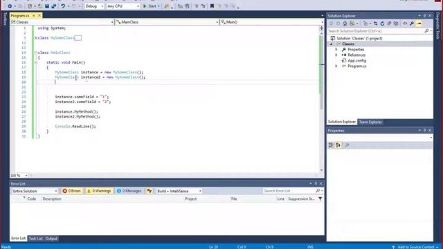 C# 1 - Введение в ООП. Классы, объекты. Часть 1 смотреть онлайн