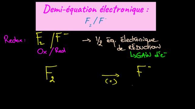 Demi-équation électronique : F2/F- смотреть онлайн