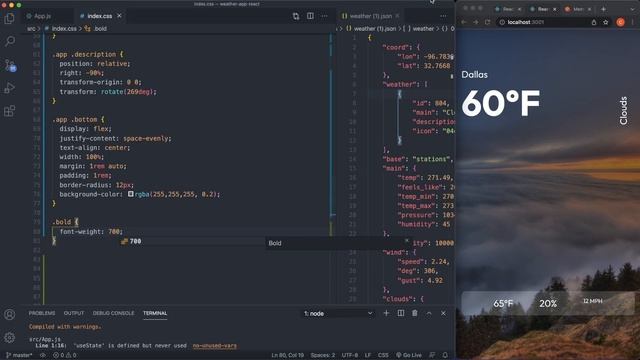 Build A React JS Weather App - OpenWeatherMap API - Tutorial смотреть онлайн