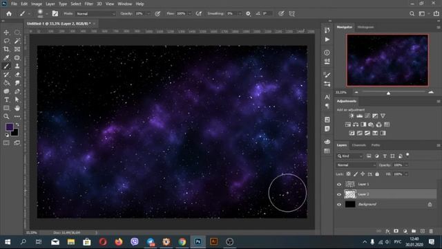 Рисуем звездное небо в Photoshop смотреть онлайн