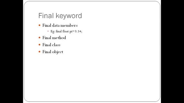 Lecture 22: Final Keyword in Java смотреть онлайн