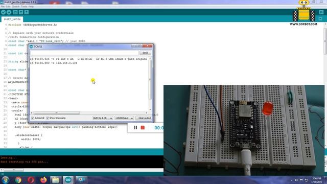 NodeMCU ESP8266 Web Server Control LED Brightness (PWM) смотреть онлайн