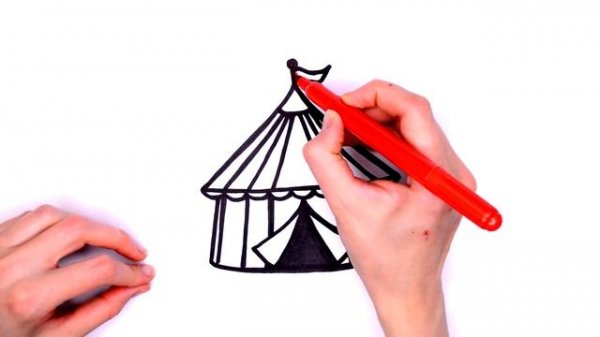 The circus. How to draw a circus tent for a child is easy.