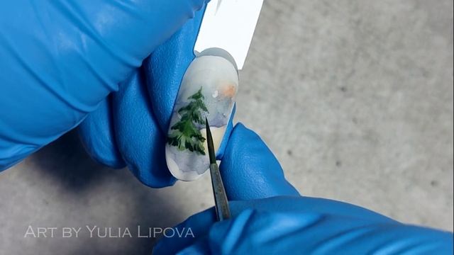 Быстрый зимний дизайн в маникюре. Ёлочка акварельными красками смотреть онлайн