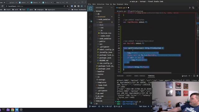 Tutorial on how to Go embed template files and vuejs files смотреть онлайн