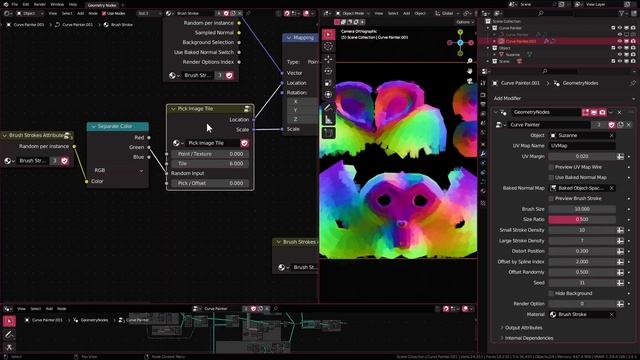 Painting brush strokes with Geometry Nodes in Blender смотреть онлайн