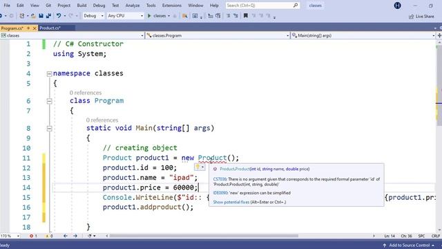 Dotnet Core Tutorial | Constructor in C# | Csharp смотреть онлайн