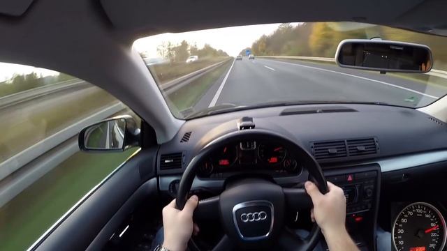 Audi A4 Avant 2.0 TDI (2005) on German Autobahn - POV Top Speed Drive смотреть онлайн