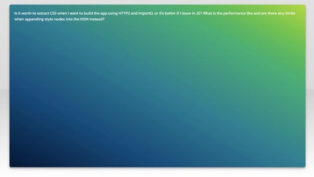 Is it worth to extract CSS from Webpack2 bundles in an HTTP2 environment? смотреть онлайн
