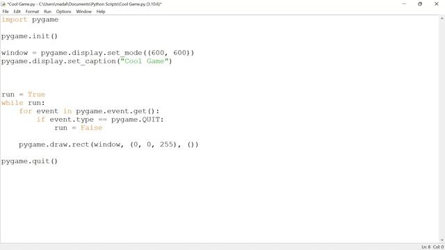 Pygame Basics - Main Loop, Moving your Character (beginners) смотреть онлайн