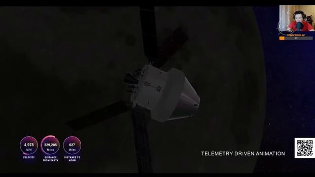 Orion пролетает Луну (миссия Artemis 1)