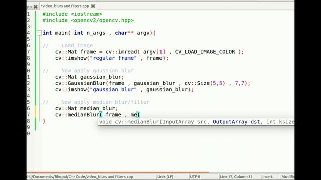 Blurs and Filters in OpenCV 3.0.0 C++ смотреть онлайн