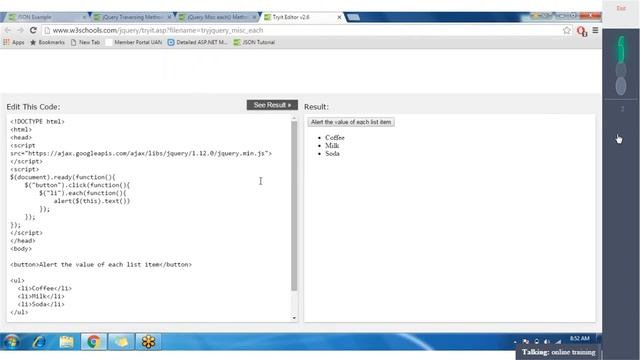 JSON and AJAX UI Example With Data Handling смотреть онлайн