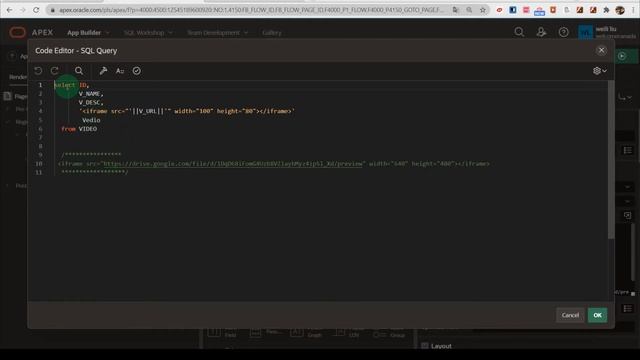 How to play video with oracle APEX if url is stored in the database смотреть онлайн